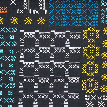 Black Sew!Sew! Random Stitches quilting fabric by Benartex