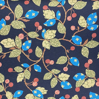 Dk Blue Garden Collage Vines and Berries quilting fabric by RJR style RJR-2836/2