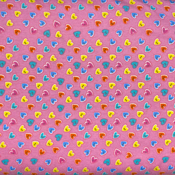 Fabri-Quilt - Fluffy Flannel - Hearts - Pink | Sit n' Sew Fabrics By the Yard