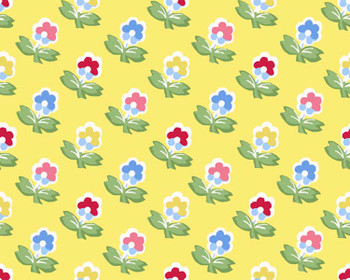 Yellow Cottage Blooms Garden quilting fabric by River's Bend