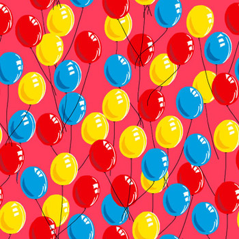 Raspberry Puppy Dog Tails Balloons quilting fabric by River's Bend
