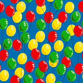 Blue Puppy Dog Tails Balloons quilting fabric by River's Bend