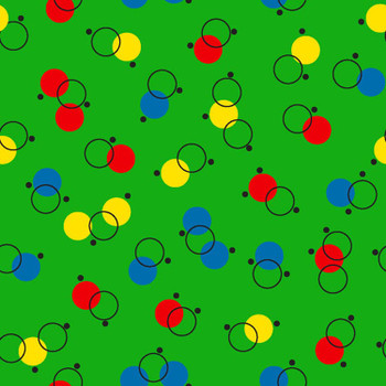 Green Puppy Dog Tails Circle Dots quilting fabric by River's Bend