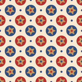 Natural Stars of Valor 2 Circle Stars quilting fabric by River's Bend