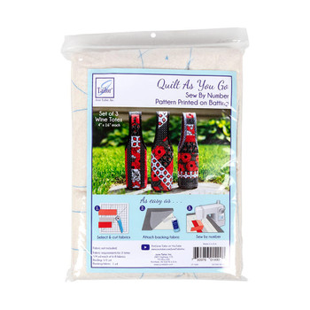 June Tailor - Quilt As You Go - Wine Totes product shown for scale and