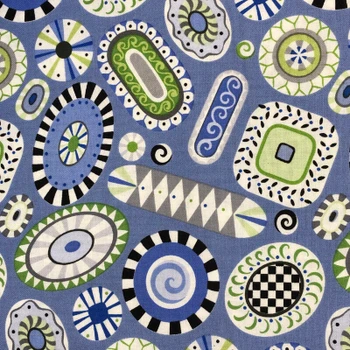 Lilac Folk Art Fantasy Random Shapes quilting fabric by Benartex