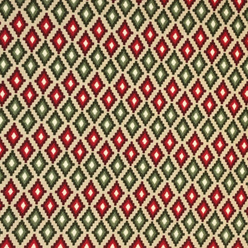 Red/Taupe Living Lodge Diamond Trellis quilting fabric by Benartex