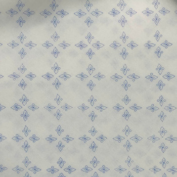 Henry Glass - Bicycles & Bloom - Tile Print - White/Blue | Sit n' Sew Fabrics By the Yard