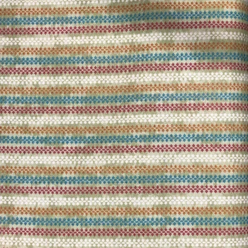 White/Multi Note To Self Cross Hatch Stripe quilting fabric by Henry Glass