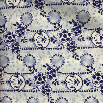 RJR - Daisy Blue - Floral Dots - White/Indigo | Sit n' Sew Fabrics By the Yard