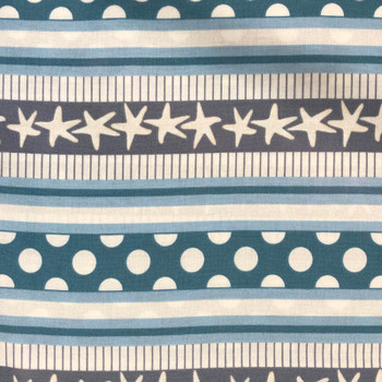 Studio E - Barnacle Bay - Ocean Stripe - Blue | Sit n' Sew Fabrics By the Yard