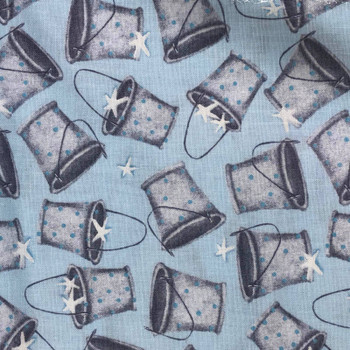 Studio E - Barnacle Bay - Tossed Buckets - Blue | Sit n' Sew Fabrics By the Yard