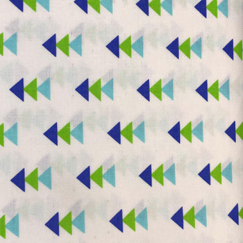 RJR - Pow Wow Wow - Stacked Triangles - White/Multi | Sit n' Sew Fabrics By the Yard