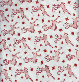 Red Nordic Holiday Reindeer quilting fabric by Benartex