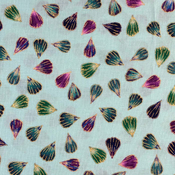 Benartex - Pressed Petals - Petal Impressions - Lt Blue | Sit n' Sew Fabrics By the Yard