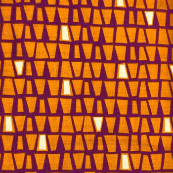 Orange Modern Marks Abstract Triangles quilting fabric by Benartex