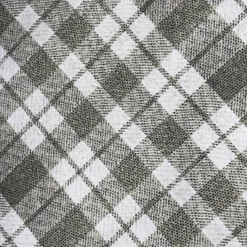White Into The Woods Diagonal Plaid Grey quilting fabric by Benartex