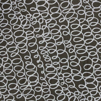 Black All's Wool Ends Wool Swirly Lines quilting fabric by Benartex