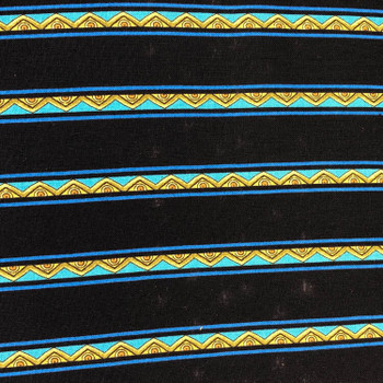 Aqua Casablanca And Mini Border Stripe Black quilting fabric by RJR