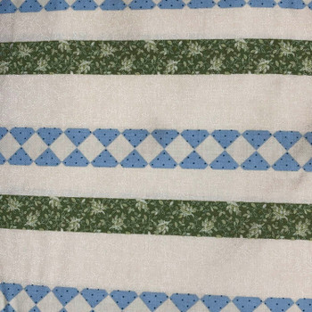 Blue Modern Antiques Stripes Green quilting fabric by Benartex