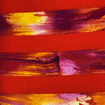 Multi Sunburst Painted Stripe Red quilting fabric by Benartex