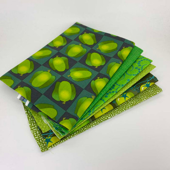 Folded Green fat quarter fabric bundle style MWT-FQS-GRE6