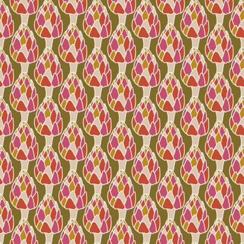 Rust Market Fresh Artichoke quilting fabric by RB Studios
