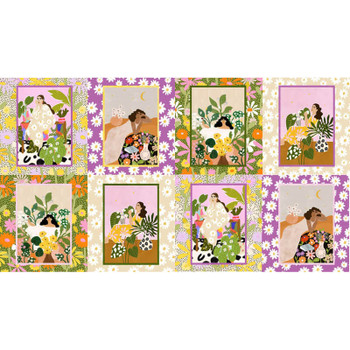 Multi Self Love 24in Panel quilting fabric by RB Studios
