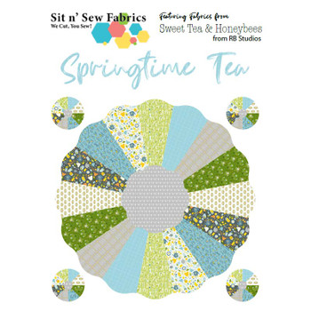 Springtime Tea - Dresden Plate quilt kit with coordinating fabric