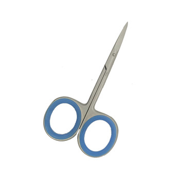 3.5-inch scissors with blue finger loops on white background