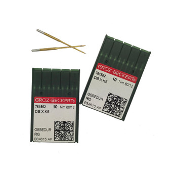 Groz Beckert Embroidery Needles 80/12 DBxK5 Titanium Ball Point (RG) 10Pk sewing needle package