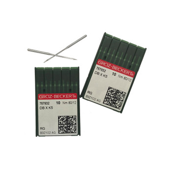 Groz Beckert Embroidery Needles 80/12 DBxK5 Ball Point (RG) 10Pk sewing needle package