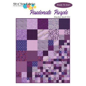 Passionate Purple - Patches quilt kit with coordinating fabric