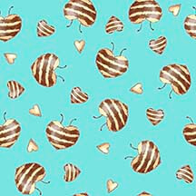 Blue Gnome Buzz Heart Happy quilting fabric by RB Studios