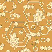Mustard Gnome Buzz Honey Comb quilting fabric by RB Studios