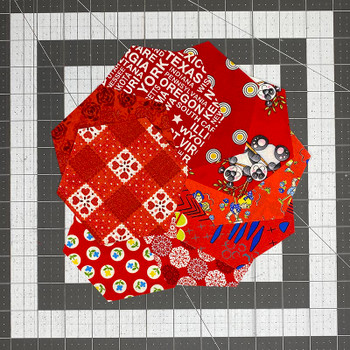 Color Story - Red - 5'' Hexagons product shown for scale and identification