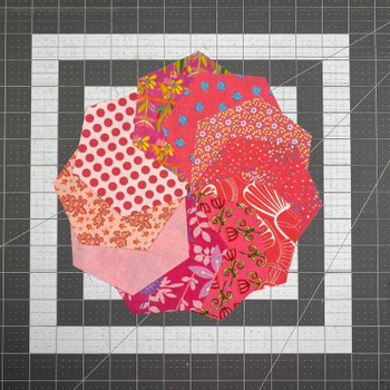Color Story - Pink - 5'' Hexagons product shown for scale and identification