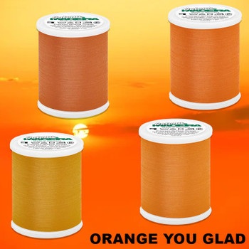 Madeira Orange You Glad Cotona 50 four-thread collection in warm orange shades