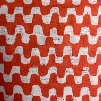 Orange Stone Age Wave Stripe quilting fabric by Red Rooster