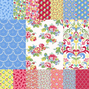River's Bend - Cottage Blooms - 5" Squares/42pc - Multi fabrics arranged in an assortment