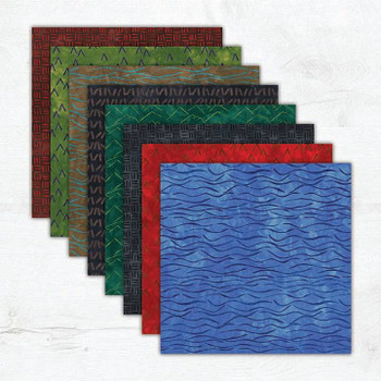 Stack of Grand Lake five-inch precut fabric squares