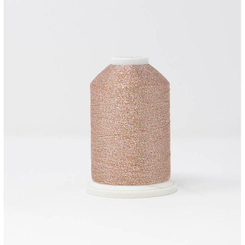 Madeira SuperTwist 30 brown-pink metallic thread cone, color 31