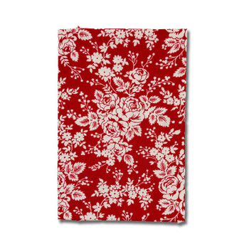 Floral Delight fat quarter in red with large white floral print