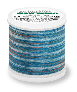 Madeira Polyneon 1607 Lagoon variegated blue polyester thread spool