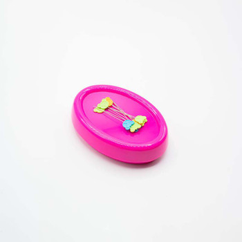 Pink DQC magnetic pin holder with sewing pins
