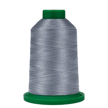Isacord 3853 polyester embroidery thread cone in silver gray