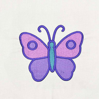 Purple and pink butterfly machine embroidery design stitch out, spring floral DST embroidery file