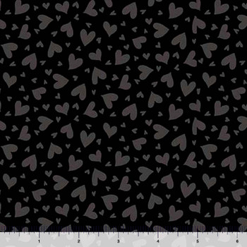 QT Fabrics - Quilting Illusions - Hearts - Black