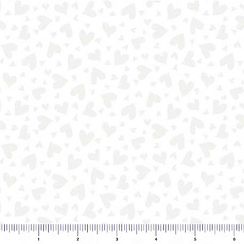 QT Fabrics - Quilting Illusions - Hearts - White