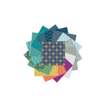 Benartex Nature Unfiltered 10-inch squares arranged in a circular fan